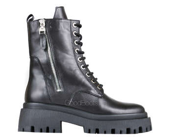 КОЖАНЫЕ ЗИМНИЕ ЖЕНСКИЕ БОТИНКИ GOODBOOTS 7821-75-ST/BLACK/LICO